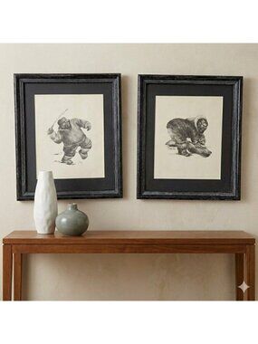 Vintage Aboriginal Inuit Print by Hilda Lavoie - set of 2, signed & framed 🇨🇦